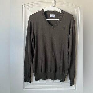 Ariat Men’s V-Neck Cotton Modal Sweater Olive Green Size M